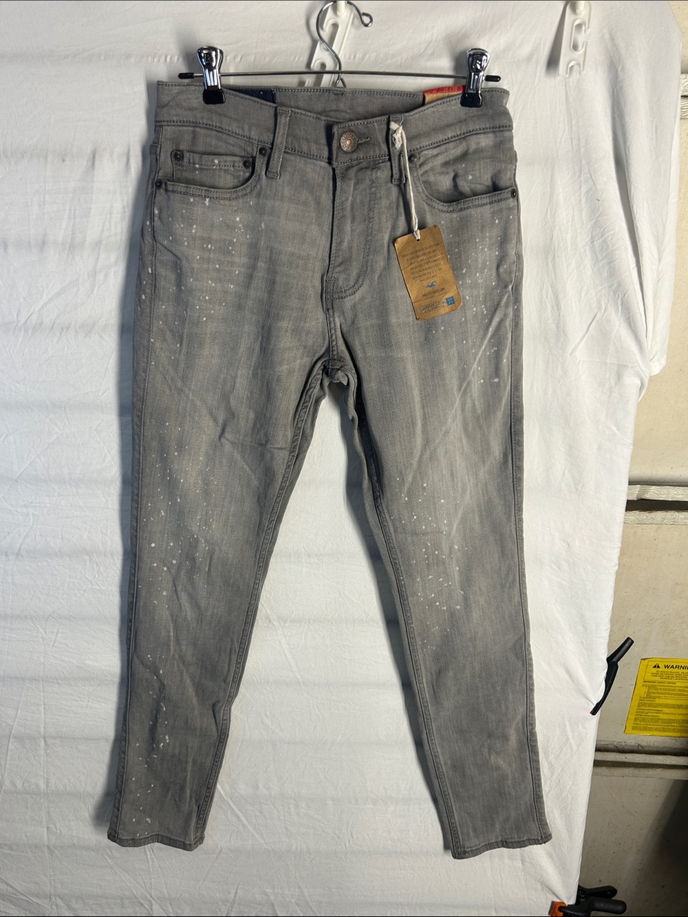 Hollister Grey Slim Paint-Splatter Jeans